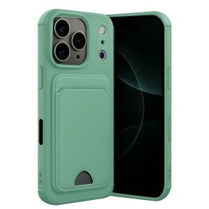 HarmonyAura Apple iPhone 17 Pro Max Kelvin Kartvizitli Silikon - Açık Yeşil