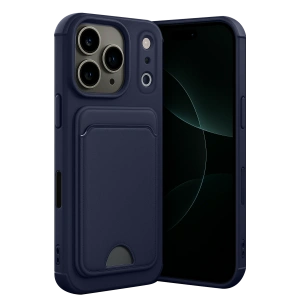 HarmonyAura Apple iPhone 17 Pro Max Kelvin Kartvizitli Silikon - Lacivert