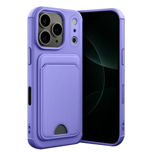 HarmonyAura Apple iPhone 17 Pro Max Kelvin Kartvizitli Silikon - Lila