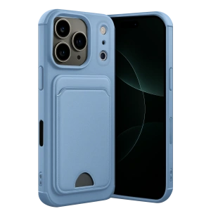 HarmonyAura Apple iPhone 17 Pro Max Kelvin Kartvizitli Silikon - Mavi