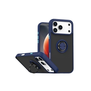 HarmonyAura Apple iPhone 17 Pro Max Montreal Yüzüklü Silikon Kapak - Lacivert