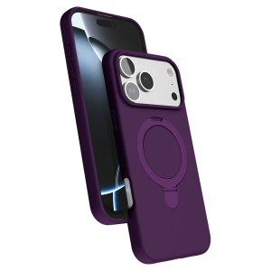 HarmonyAura Apple iPhone 17 Pro Max Regal Magsafe Standlı Kapak - Derin Mor