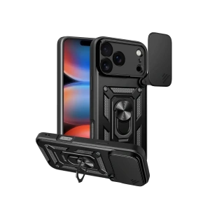 HarmonyAura Apple iPhone 17 Pro Pars Lens Yüzüklü Silikon - Siyah