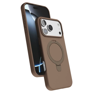 HarmonyAura Apple iPhone 17 Pro Regal Magsafe Standlı Kapak - Çöl Titanyum