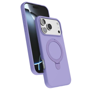 HarmonyAura Apple iPhone 17 Pro Regal Magsafe Standlı Kapak - Lila