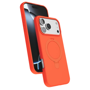 HarmonyAura Apple iPhone 17 Pro Regal Magsafe Standlı Kapak - Turuncu