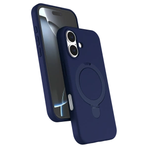 HarmonyAura Apple iPhone 17 Regal Magsafe Standlı Kapak - Lacivert