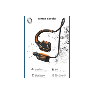 HarmonyAura  As9 Suya Dayanıklı Bluetooth Kulaklık - Siyah