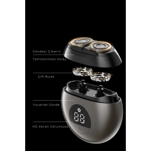 HarmonyAura  Cb-s1 Dijital Şarj Göstergeli Tıraş Makinesi - Gri