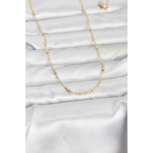 HarmonyAura CM 14K Gold Renk Bar Zincir Model 60 cm Kadın Kolye