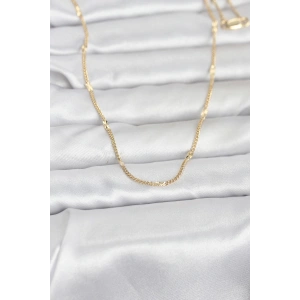 HarmonyAura CM 14K Gold Renk Lazer Puntalı Model 60 cm Kadın Kolye