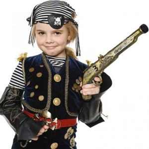 HarmonyAura Eskitilmiş Desenli Plastik Oyuncak Korsan Tabancası 40 cm