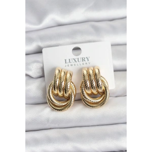 HarmonyAura Gold Renk Halka Modelli Pirinç Kadın Küpe