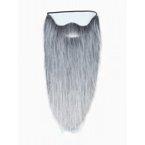 HarmonyAura Gri Renk Lastikli Uzun Takma Sakal 40 cm