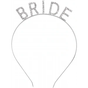 HarmonyAura Gümüş Renk Bekarlığa Veda Kristal Taş Bride Tacı İthal 16x10 cm