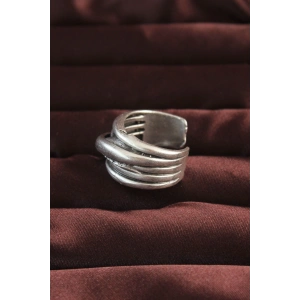 HarmonyAura Gümüş Renk Kaburga Model Ayarlamalı Erkek Yüzük