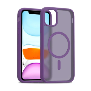 HarmonyAura iPhone 11 Jota Magsafe Kapak - Derin Mor