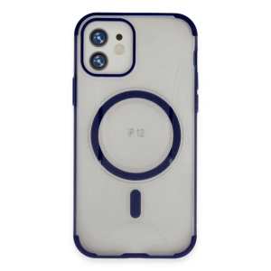 HarmonyAura iPhone 12 Hilton Magsafe Kapak - Lacivert