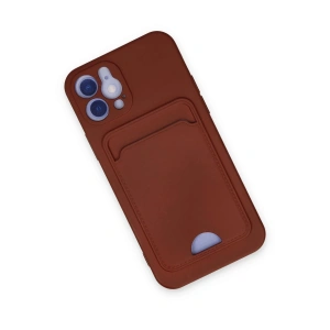 HarmonyAura  Iphone 12 Kılıf Kelvin Kartvizitli Silikon - Bordo