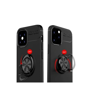 HarmonyAura  Iphone 12 Mini Kılıf Range Yüzüklü Silikon - Siyah-gold