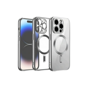 HarmonyAura iPhone 13 Pro Max Kılıf Kross Magneticsafe Kapak - Titan Gri