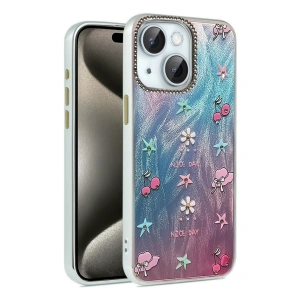 HarmonyAura iPhone 14 Kılıf Blade Aynalı Desenli Kapak - Desen 4