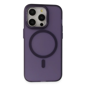 HarmonyAura iPhone 14 Pro Frost Standlı Magsafe Kapak - Derin Mor