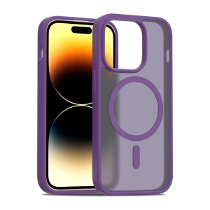 HarmonyAura iPhone 14 Pro Jota Magsafe Kapak - Derin Mor