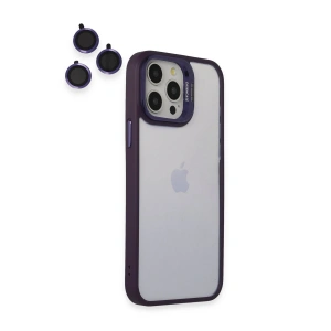 HarmonyAura iPhone 14 Pro Kılıf Roblox Lens Standlı Kapak - Mor