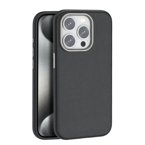 HarmonyAura iPhone 14 Pro Kılıf Wonder Deri Magsafe Kapak - Siyah