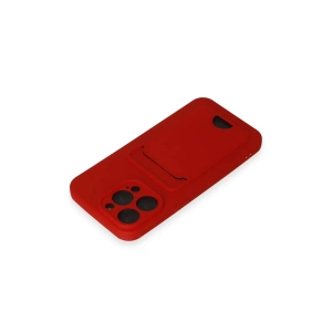 HarmonyAura  Iphone 14 Pro Max Kılıf Kelvin Kartvizitli Silikon - Kırmızı