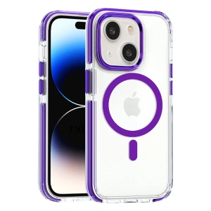 HarmonyAura iPhone 15 Bella Magsafe Kapak - Derin Mor