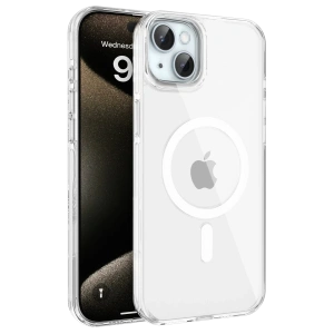 HarmonyAura iPhone 15 Gleam PC Sert Magsafe Kılıf - Şeffaf