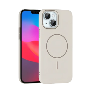 HarmonyAura iPhone 15 Plus Broş Magsafe Kapak - Krem