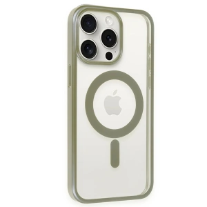 HarmonyAura  Iphone 15 Pro Kılıf Erozi Magsafe Kapak - Gri