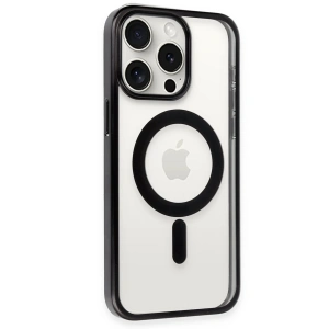 HarmonyAura  Iphone 15 Pro Kılıf Erozi Magsafe Kapak - Siyah