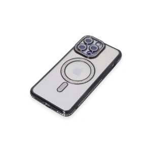 HarmonyAura  Iphone 15 Pro Kılıf Joke Simli Magneticsafe Kılıf - Siyah