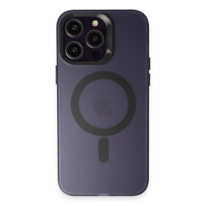 HarmonyAura iPhone 15 Pro Kılıf Mateks Magsafe Kapak - Derin Mor