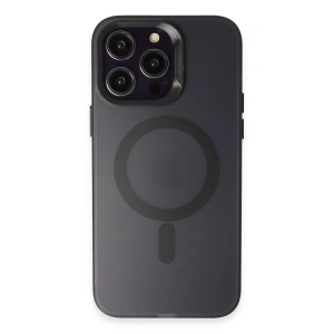 HarmonyAura iPhone 15 Pro Kılıf Mateks Magsafe Kapak - Siyah