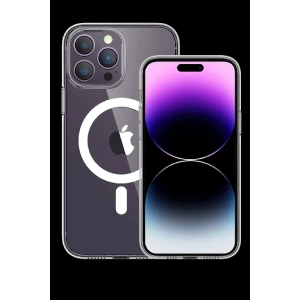HarmonyAura  Iphone 15 Pro Kılıf Tron Şeffaf Magsafe Kapak - Şeffaf