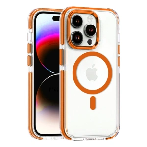 HarmonyAura iPhone 15 Pro Max Bella Magsafe Kapak - Turuncu