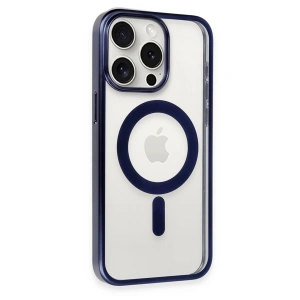 HarmonyAura  Iphone 15 Pro Max Kılıf Erozi Magsafe Kapak - Lacivert