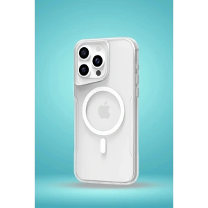 HarmonyAura  Iphone 15 Pro Max Kılıf Pc Poso Magsafe Kapak - Şeffaf