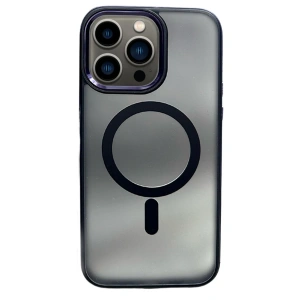 HarmonyAura iPhone 15 Pro Max Solid Magsafe Kapak - Derin Mor