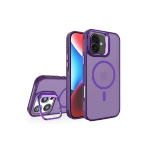 HarmonyAura iPhone 16 Flet Lens Magsafe Kapak - Derin Mor