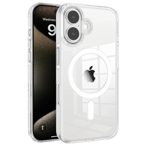 HarmonyAura iPhone 16 Gleam PC Sert Magsafe Kılıf - Şeffaf