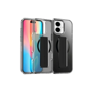 HarmonyAura iPhone 16 Kılıf Alfa Magsafe Standlı Kapak - Siyah