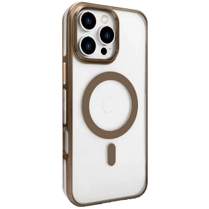 HarmonyAura iPhone 16 Pro Gleam PC Sert Magsafe Kılıf - Kahverengi