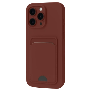 HarmonyAura iPhone 16 Pro Kılıf Kelvin Kartvizitli Silikon - Bordo