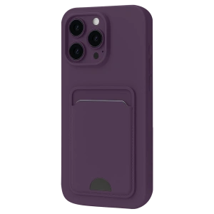 HarmonyAura iPhone 16 Pro Kılıf Kelvin Kartvizitli Silikon - Derin Mor